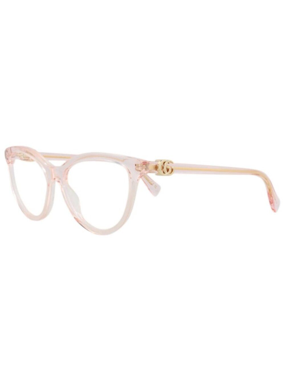 New Gucci Women's Eyeglasses Cat Eye Recycled Acetate Frame Pink Pink